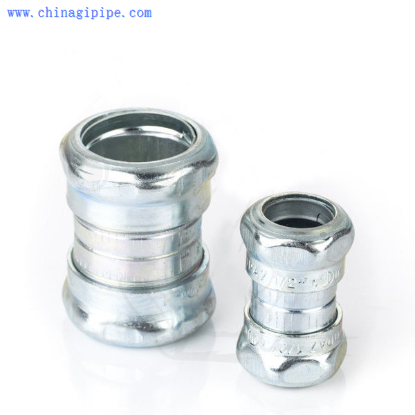 EMT Conduit Fitting 1/2''4" steel galvanized emt coupling compression